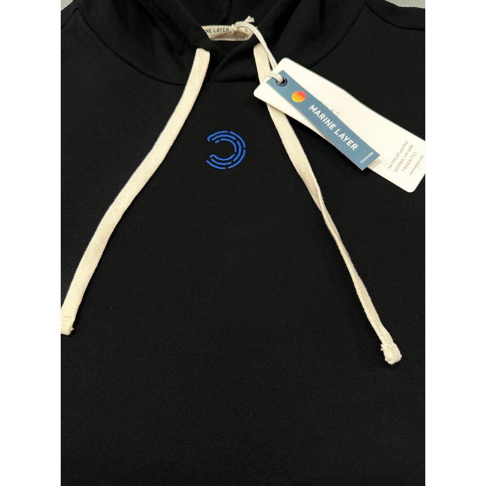 NWT Marine Layer x Contrary Pullover Hoodie Black Kangaroo Pocket Size M - Picture 6 of 14